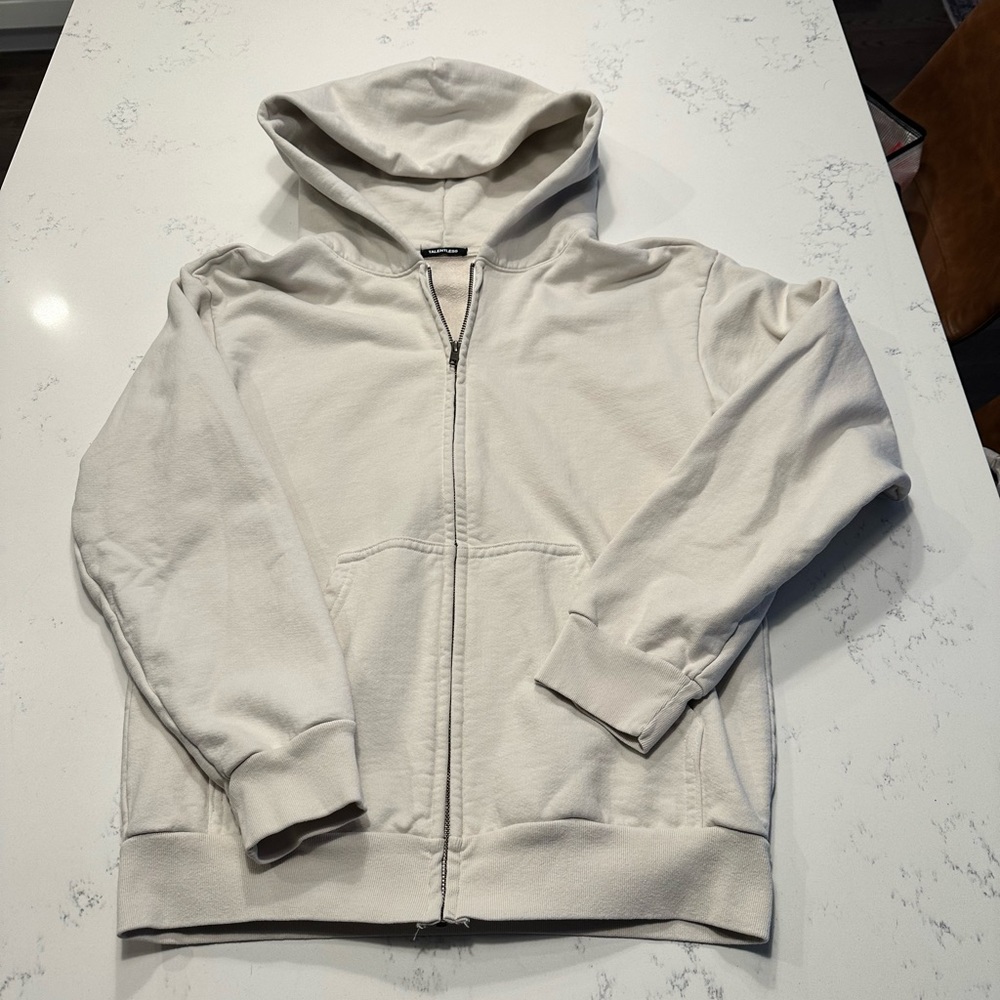 TALENTLESS Men’s Heavyweight full zip sweatshirt Bone